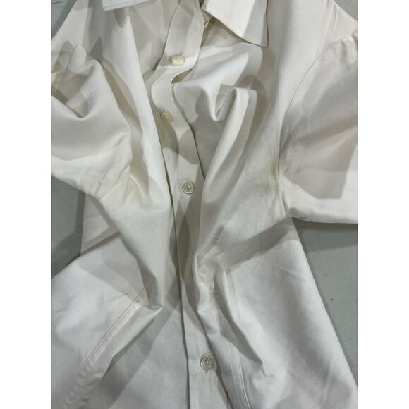 Burberry London White Classic Button Down Shirt Nova Check Collar Cuffs Sz Small - Picture 5 of 15
